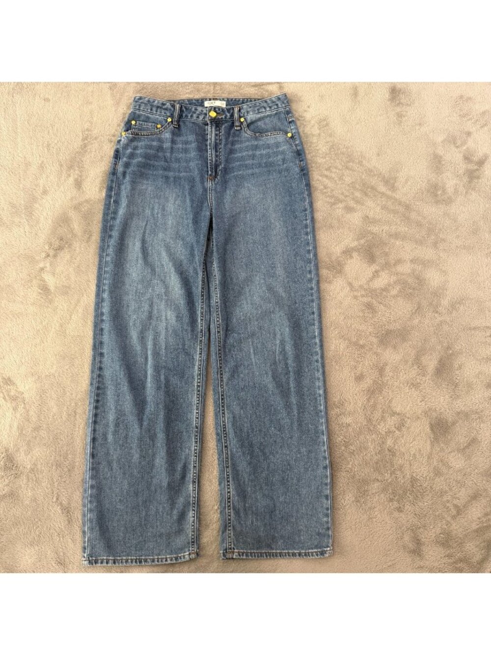 Oat New York Cloud Luxe Denim Wide Straight Leg Jeans Womens size 8 29